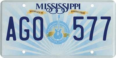 MS license plate AGO577