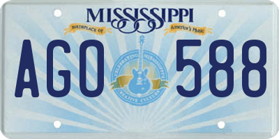 MS license plate AGO588