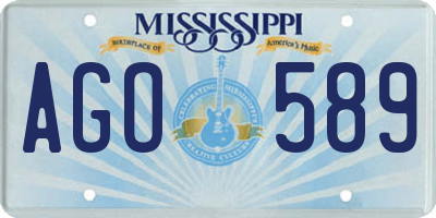 MS license plate AGO589