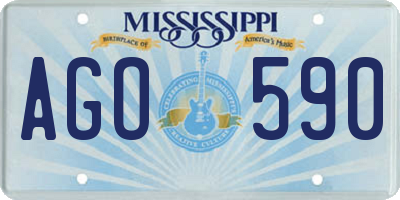 MS license plate AGO590
