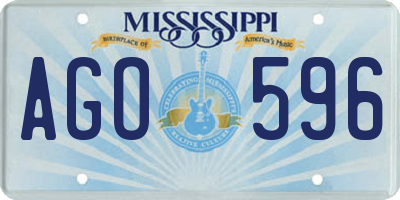 MS license plate AGO596