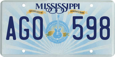 MS license plate AGO598