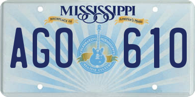 MS license plate AGO610