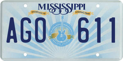 MS license plate AGO611