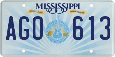 MS license plate AGO613