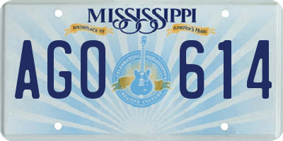 MS license plate AGO614