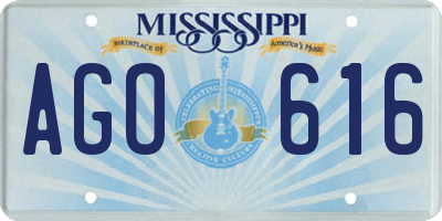 MS license plate AGO616