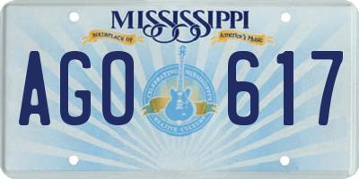 MS license plate AGO617