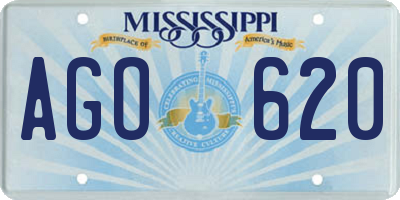MS license plate AGO620