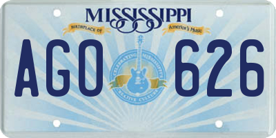 MS license plate AGO626
