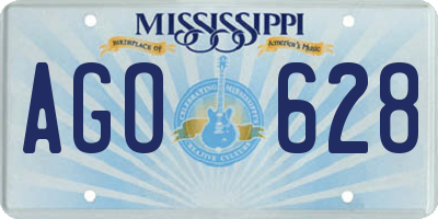 MS license plate AGO628