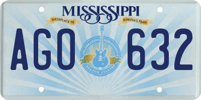 MS license plate AGO632