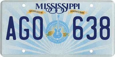 MS license plate AGO638