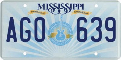 MS license plate AGO639