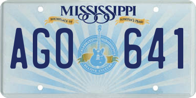 MS license plate AGO641