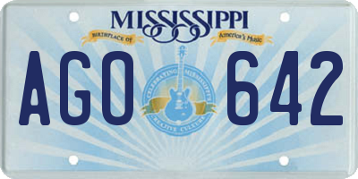 MS license plate AGO642