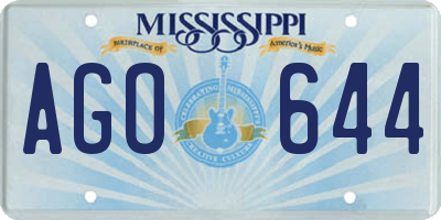 MS license plate AGO644