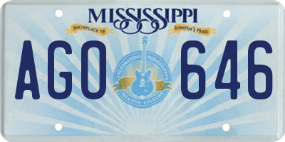 MS license plate AGO646