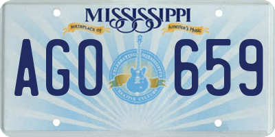 MS license plate AGO659