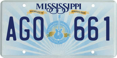 MS license plate AGO661