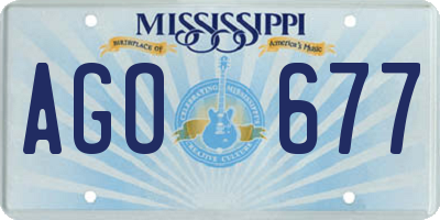 MS license plate AGO677