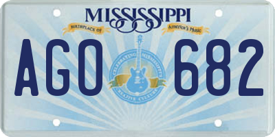 MS license plate AGO682