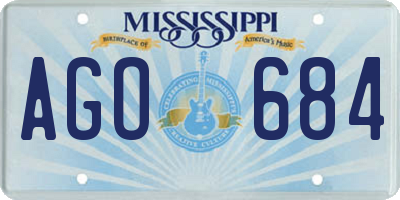 MS license plate AGO684