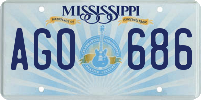 MS license plate AGO686