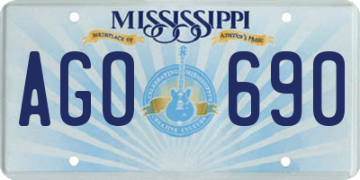 MS license plate AGO690
