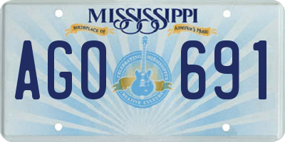MS license plate AGO691