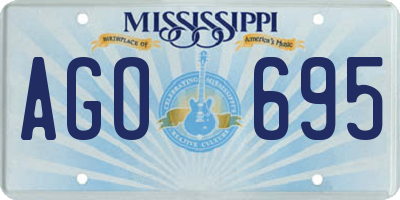 MS license plate AGO695