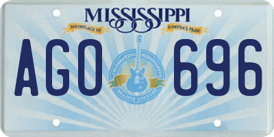 MS license plate AGO696