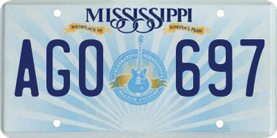 MS license plate AGO697