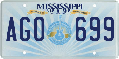 MS license plate AGO699
