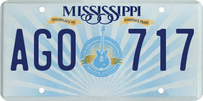 MS license plate AGO717