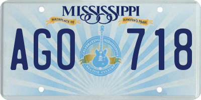 MS license plate AGO718