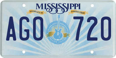MS license plate AGO720