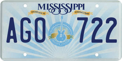 MS license plate AGO722