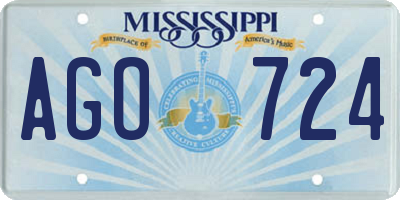 MS license plate AGO724