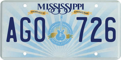 MS license plate AGO726