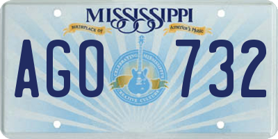 MS license plate AGO732