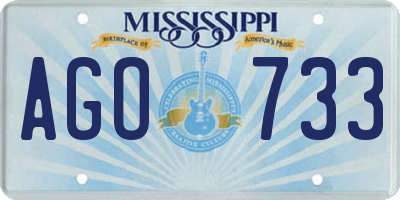 MS license plate AGO733