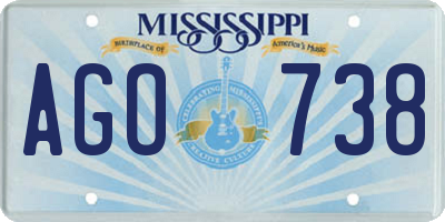 MS license plate AGO738