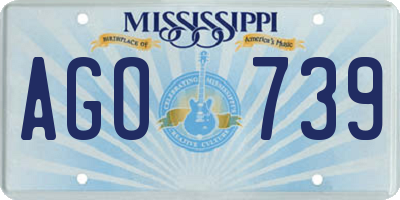 MS license plate AGO739