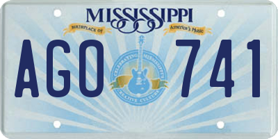 MS license plate AGO741