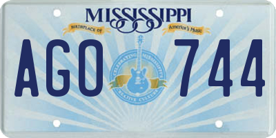 MS license plate AGO744