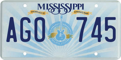 MS license plate AGO745