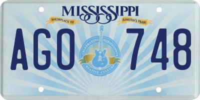MS license plate AGO748