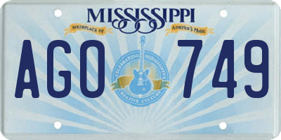 MS license plate AGO749
