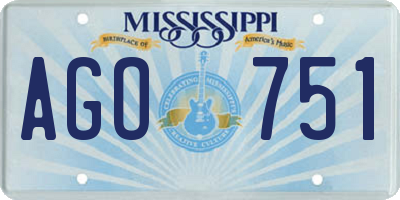 MS license plate AGO751